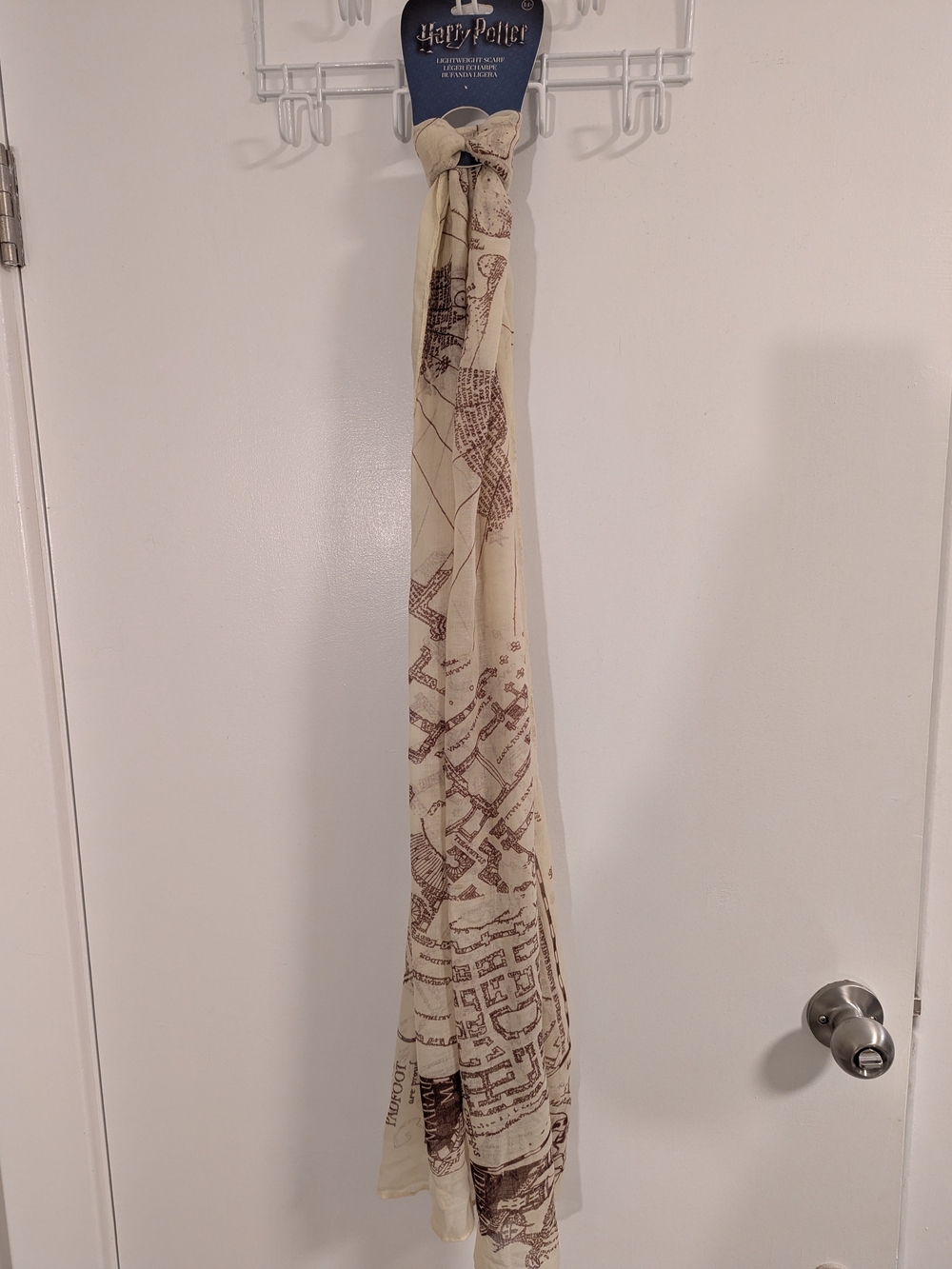 Harry Potter Marauder's Map Scarf - Cream and Brown